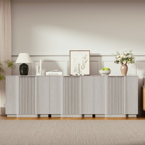 Brafab Modern Buffet Cabinet with Fluted Doors, Accent Sideboard Storage Credenza Multifunctional Console Table for Living Room, Dining Room - 1 of 4