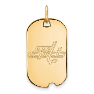 Black Bow Jewelry 14k Yellow Gold Plated Sterling Silver Washington Capitals NHL Pendant - 1 of 3