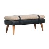TiramisuBest Contemporary Bench in Silver Metal and Camel Faux Leather, 18.0"L Entryway Bench - 4 of 4