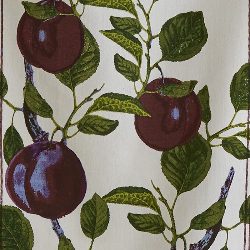 TAG Orchard Plum All OverPlum on Vine Print on White Background Cotton   Kitchen Dishtowel 26L x 18W in., 2 of 3