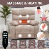 1pc Oversized Chenille Electric Recliner with Heat & Massage, Dual Motor Power Lift Chair for Elderly Support - Coolbibila - 3 of 4