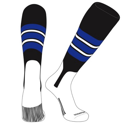PEAR SOX OTC Baseball Softball Stirrup Socks (E, 7in) Black, Royal, White