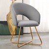 Furniliving Faux Velvet Accent Chair, High Backrest, Tufted-Button Wingback Armchair for Bedroom/Dressing Room/Home Office - 2 of 4