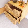 Hotraffy Traditional Style Hand-Carved 2-Drawers Nightstand - 4 of 4