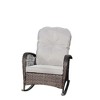 Outdoor Wicker Rocking Chair with Wide Seat, Thick, Soft Cushion, Rattan Rocker w/Steel Frame, High Weight Capacity for Patio - 2 of 3