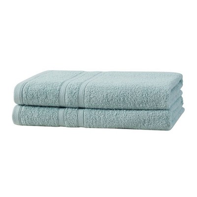 2pc Lilly Cotton Bath Towel Set Mineral Blue - Blue Loom : Target