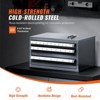 VEVOR Drill Bit Dispenser Cabinet, Three-Drawer Drill Bit Organizer Cabinet for A to Z, Steel Drill Dispenser Organizer Cabinet with Labels, Black - 4 of 4