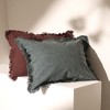 SEVOBAL Bed Pillows Luxury Stonewashed Linen Throw Pillow, Handcrafted Home Accent, Ideal for Living Room, Bedroom, Gray, 22"*22"*1" - 3 of 4