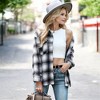 Amaryllis Women's Plaid Button-Up Shirt Jacket Collared Long Sleeve Casual Layering Piece Relaxed Fit Versatile Outdoor - 4 of 4