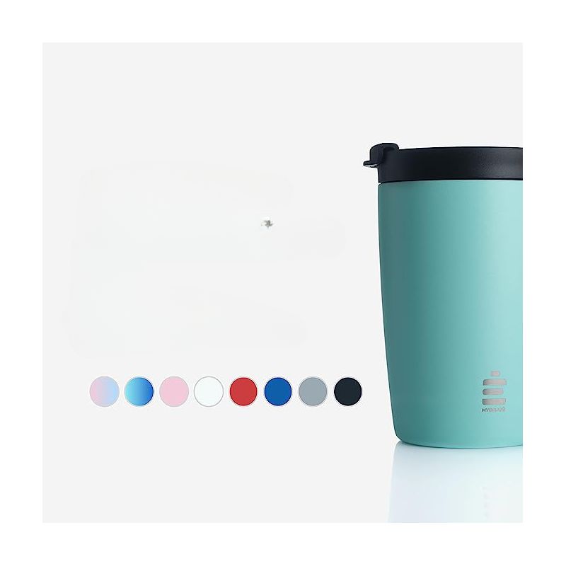 HYDRATE 340ml Insulated Travel Reusable Coffee Cup with Leak-proof Lid, Mint Green, 3 of 4