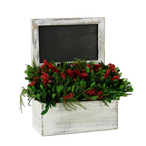 Allstate Floral 11 Floral Arrangement In Chalkboard Box Planter Green Red Target