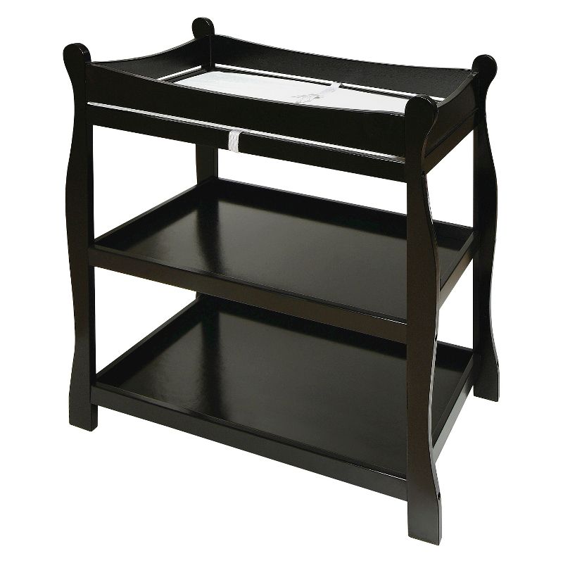 Badger Basket Sleigh Style Changing Table &#45; Black, 1 of 4