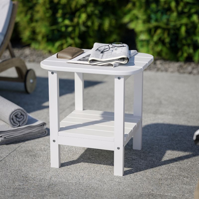 Flash Furniture Newport HDPE 2-Tier Adirondack Side Table - All-Weather - Indoor/Outdoor, 4 of 12