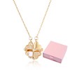 Heart-to-Heart Clover Necklace - Gold Square Earrings and Simple Necklaces Set - Transformable Jewelry with Zirconia Decoration, Gold - 2 of 4