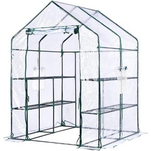 Greenhouse for Outdoor Gardening, 56.3"x56.3"x76.77" 6-Shelf Walk-In , Heavy Duty Metal Frame, All-Season Plant House for Patio & Yard - 1 of 4