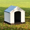 Gulches 29 Inch Blue Plastic Dog House - Insulated, Sturdy Assembled Kennel with Elevated Floor & Ventilation for Small-Large Dogs - 4 of 4