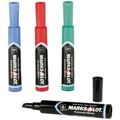 Avery Marks-A-Lot Desk Style Permanent Markers, Chisel Tip, Black, pk of 12