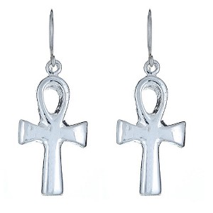 Better Jewelry, Smooth Ankh Cross .925 Sterling Silver Earrings - 1 of 1