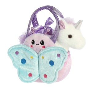 Aurora Small Lil Butterfly Unicorn Fancy Pals Fashionable Stuffed Animal White 7" - 1 of 4