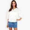 Anna-Kaci Women's 3/4 Sleeve Button Down Shirt With Floral Embroidered Details, V-Neck, Lightweight - image 4 of 4