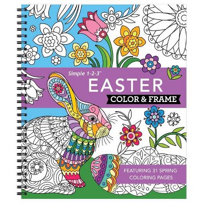 Large Print Easy Color & Frame - Flowers (Stress Free Coloring Book) - by  New Seasons & Publications International Ltd (Spiral Bound)