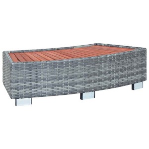 vidaXL Spa Step Gray Poly Rattan 36.2"x17.7"x9.8" - 1 of 4