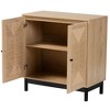 Baxton Studio Cherelle Mid-Century Modern Light Brown and Black 2-Door Storage Cabinet - 3 of 4