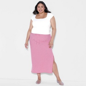 Women's Slim Fit Short Sleeve Square Neck T-Shirt - Wild Fable™ - 1 of 3