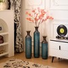ORRD Modern White Metal Floor Vase Set, 3-Piece Glazed Droplet Shape Home Decor for Living Room - 4 of 4
