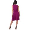 Rekucci Women’s Sleeveless V-Neck Fit-and-Flare Dress, Knee-Length, Slimming Tummy Control - 3 of 4