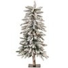 Pre-Lit Flocked Pencil Tree – 3' Tall – PVC and Metal Base for Holiday by Melrose - 3 of 3