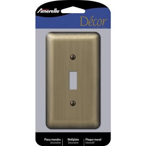 Amerelle Devon Brushed Brass 1 gang Stamped Steel Toggle Wall Plate 1 pk - 1 of 1