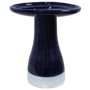 Sunnydaze Outdoor Weather-Resistant Garden Patio High-Fired Smooth Ceramic Hand-Painted Duo Tone Bird Bath - 1 of 4