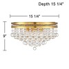 Vienna Full Spectrum Regina Modern Ceiling Light Flush Mount Fixture 15 1/4" Wide Brass 6-Light Clear Crystal for Bedroom Kitchen Living Room Hallway - 4 of 4