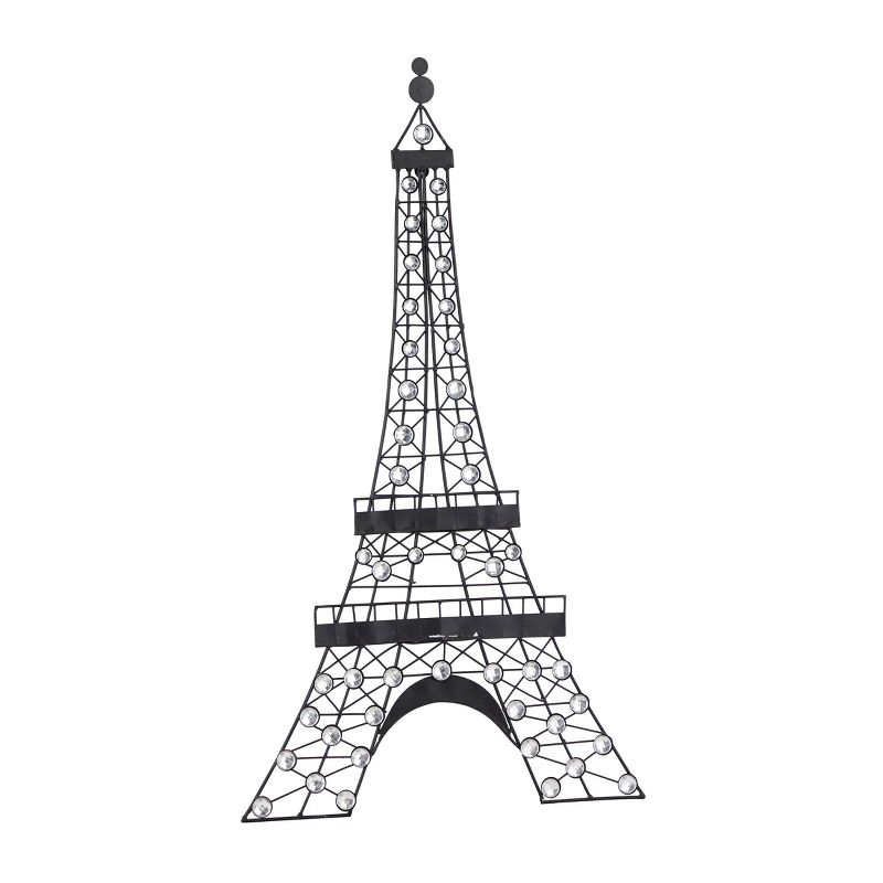 Metal Eiffel Tower 3D Wire Wall Decor with Crystal Embellishments Black - Olivia &#38; May, 5 of 6