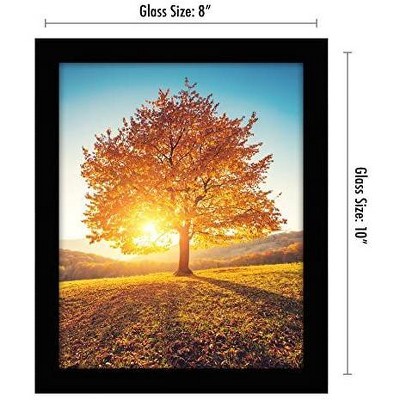 Americanflat 8x10 Picture Frame with Shatter-Resistant Glass - Gallery Style Frame with Engineered Wood - Signature Collection - Black