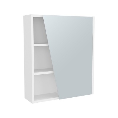 GlasFlength Decorative Wall Mirrors Bathroom Decor Cabinet Accent Mirror Vanity Mirrors Open Shelves for Bathroom Wall, White, 19.7"*23"*23.3"