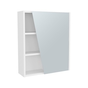 GlasFlength Decorative Wall Mirrors Bathroom Decor Cabinet Accent Mirror Vanity Mirrors Open Shelves for Bathroom Wall, White, 19.7"*23"*23.3" - 1 of 4