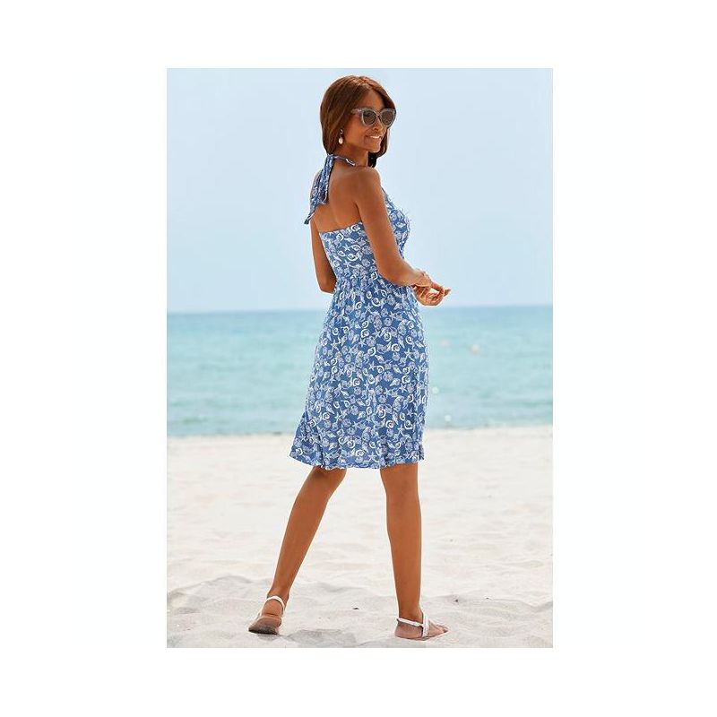 LASCANA Women's Printed Halter Dress Sundress Summer, 3 of 7
