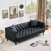 Leather Couch for Living Room, Modern Leather Sofa with Deep Seat, Handmade Button Tufted 3 Seater Sofa, Chesterfield Couch for Apartment, Office - 3 of 4