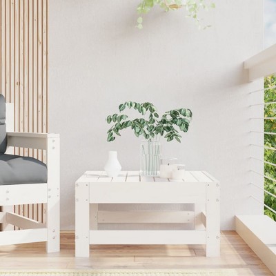 vidaXL Patio Footstool White Solid Wood Pine