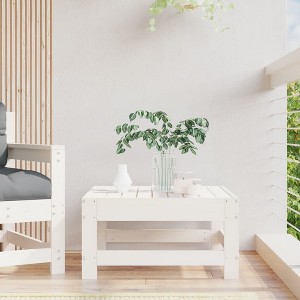 vidaXL Patio Footstool White Solid Wood Pine - 1 of 4