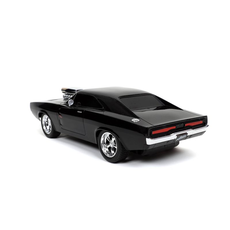 Jada Toys Fast &#38; Furious RC 1970 Dodge Charger R/T Remote Control Vehicle 1:16 Scale Glossy Black, 4 of 6