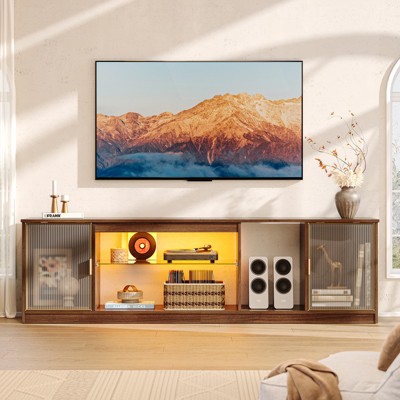 Bestier 71 Inch LED TV Stand with Adjustable Shelves