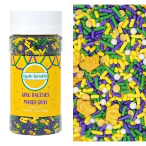 Mystic Sprinkles King Bacchus Mardi Gras Sprinkle Mix 3.4oz Bottle - 1 of 4
