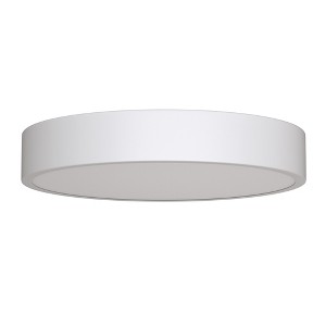 DORESshop 11.81 in. Round White Modern Integrated Selectable LED Flush Mount Lighting Fixture, Color Temperature Adjustable - 1 of 4