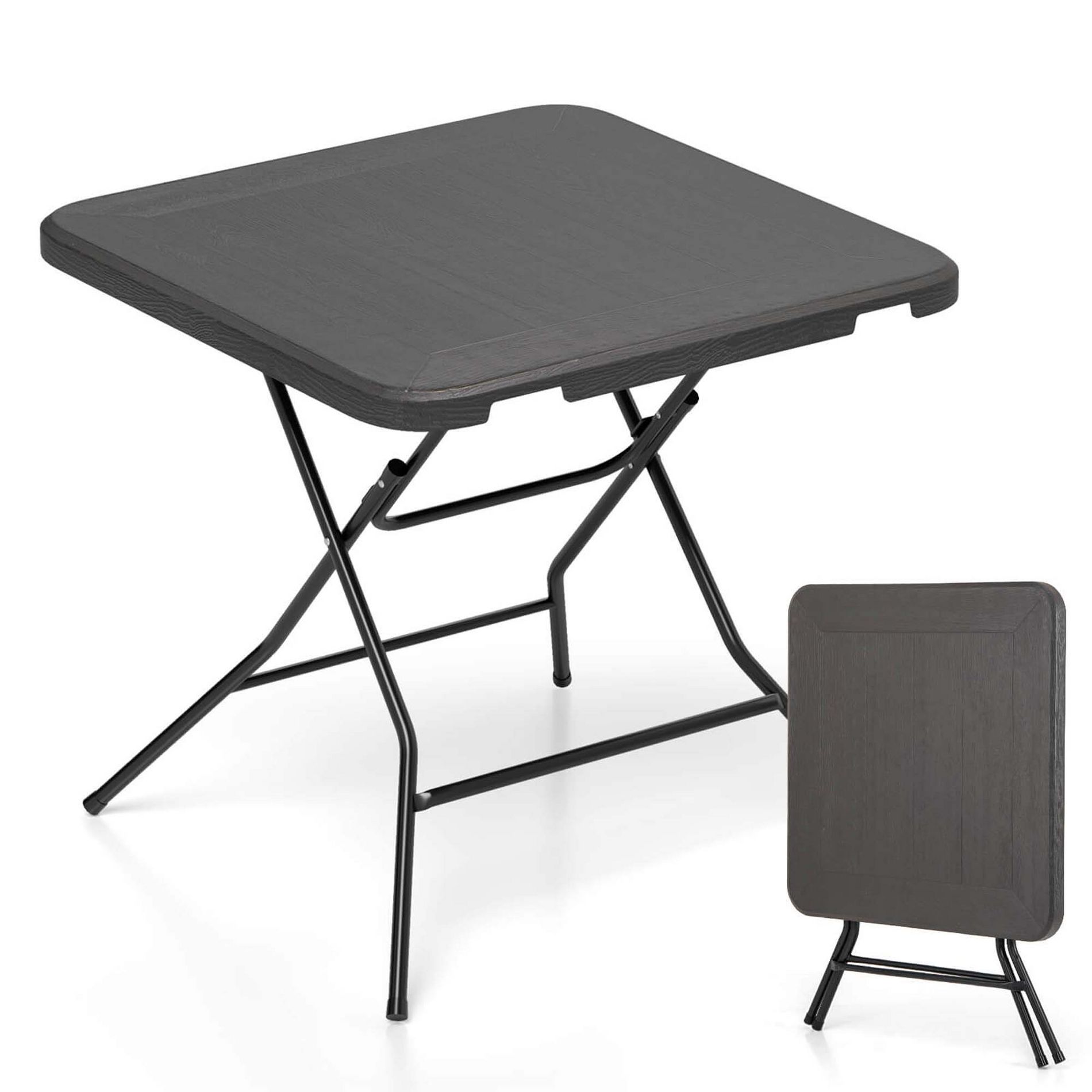Costway 31.5" Square Folding Table Indoor Outdoor Foldable Plastic Table