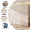 Buenhomino 8 Doors 2 Drawers Wardrobe Set Armoire Closet Bedroom Storage Cabinet with Shelves and Hanging Space 77" L Wooden Clothing Organizer Unit - 4 of 4