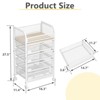 Racxily Makeup Organizer with 4 Drawers, Skincare Storage, Floor Skincare Organizers with Wheels Nameplates,Vanity Cosmetic Holder, White - 3 of 4