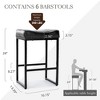 Arceso Counter Height Bar Stools, 24" Square SaddleBarstools Set of 3, Modern Backless FauxLeather Counter Stool for Kitchen lsland Counter, Home Bar - 4 of 4